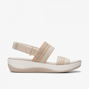 Beige Combination Clarks Arla Stroll Women Sandals | 5836XDKVA