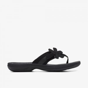 Black/Black Clarks Brinkley Flora Women Sandals | 2507CEJIO