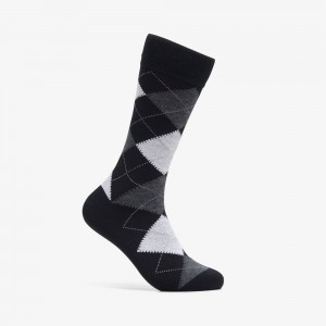 Black/White Clarks Mens Argyle Men Socks | 6749HFPTW