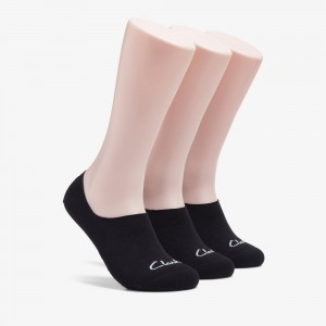 Black Clarks 3 pack Solid Liner Men Socks | 7205XNBCE