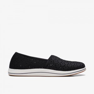 Black Clarks Breeze Emily Women Slip-Ons | 5629PANQJ