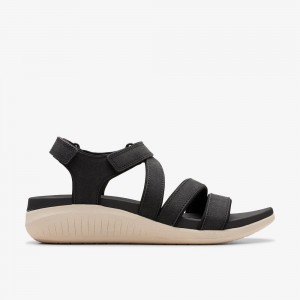 Black Clarks Glide Hi Ella Women Sandals | 9631UOTSN