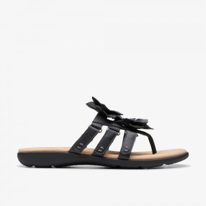 Black Combination Clarks Elizabelle Mae Women Sandals | 5201FTRUM