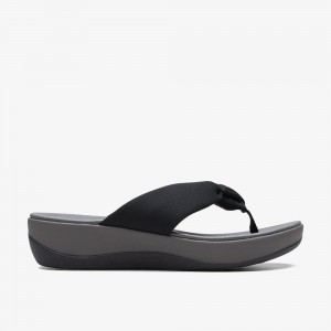 Black Fabric Clarks Arla Glison Women Sandals | 1638OPTSU