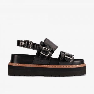 Black Interest Clarks ORIANNA GLIDE Women Sandals | 4913LQNZC