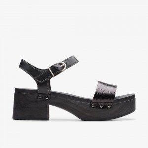 Black Interest Clarks Sivanne Bay Women Sandals | 9637IHQVP