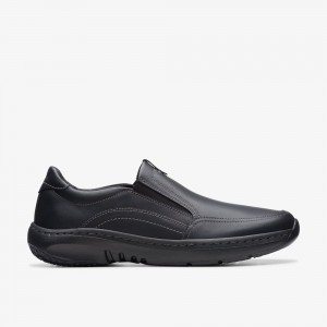 Black Leather Clarks Clarks Pro Step Men Loafers | 6213FUNDO