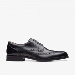 Black Leather Clarks Craft Arlo Limit Men Oxfords | 6471NZVFP