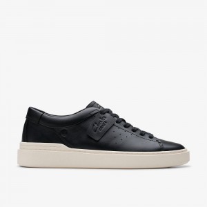 Black Leather Clarks Craft Swift Men Sneakers | 3501WEAOM