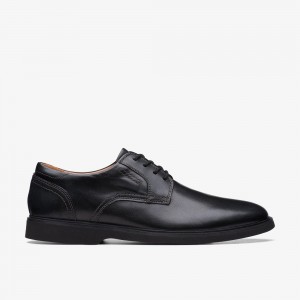 Black Leather Clarks Malwood Lace Men Oxfords | 0821SRIJE