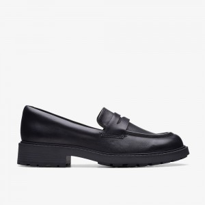 Black Leather Clarks Orinoco 2 Penny Women Loafers | 1748EBMCP