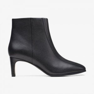 Black Leather Clarks Seren 55 Top Women Boots | 8934UHOBQ