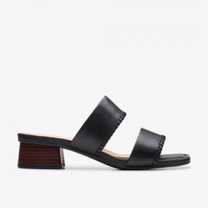 Black Leather Clarks Serina 35 Women Sandals | 3194OCSQU