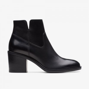 Black Leather Clarks Valvestino Lo Women Boots | 9763ZRKLX