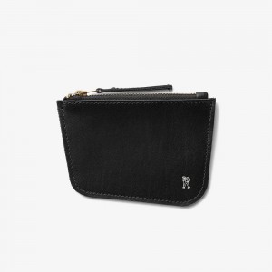 Black Leather Clarks Wallabee Coin Men Wallets | 8631ELXAG