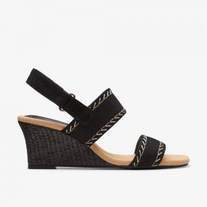 Black Nubuck Clarks Kyarra Rose Women Sandals | 4085IEMVN