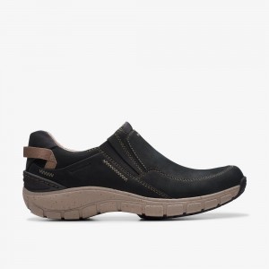 Black Nubuck Clarks Wave Plateau Women Sneakers | 1386EQIJA