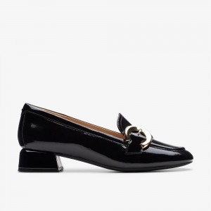 Black Patent Clarks Daiss 30 Trim Women Loafers | 7058EQIZX