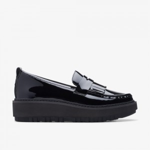 Black Patent Leather Clarks Orianna Loafer Women Loafers | 9218TURGO