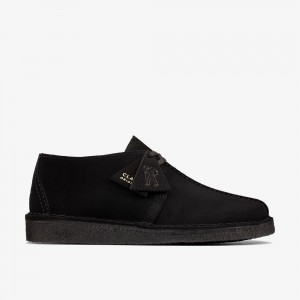 Black Suede Clarks Desert Trek Men Boots | 0193QEYFZ