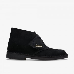 Black Suede Clarks Desert Women Boots | 1904DZJAQ