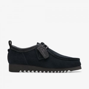 Black Suede Clarks Wallabee FTRE Lo Men Moccasins | 1932YKDNL