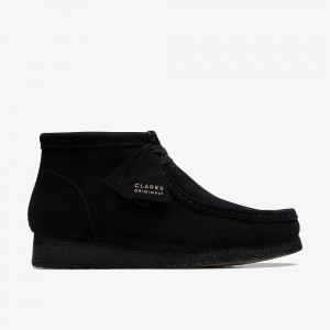 Black Suede Clarks Wallabee Men Boots | 5604BYFEV