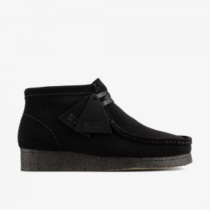 Black Suede Clarks Wallabee Women Boots | 9563DLWGS