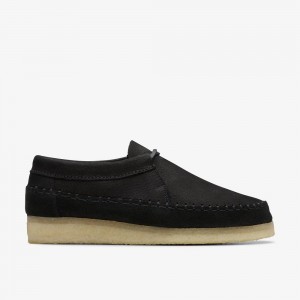 Black Suede Clarks Weaver Tie Women Loafers | 3205FVRED