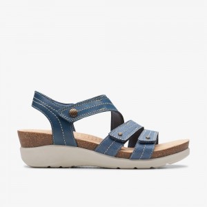 Blue Combination Clarks Calenne Clara Women Sandals | 6058BPOTK