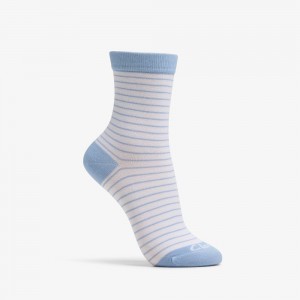 Bright Blue Clarks Stripe Crew Bamboo Women Socks | 9543NHKRS