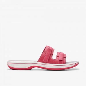 Bright Pink Combination Clarks Breeze Piper Women Sandals | 7453ITCND