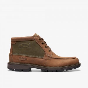 Brown Combination Clarks Maplewalk Moc Men Boots | 5103MIFQS