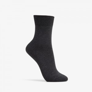 Charcoal Clarks Solid Dress Crew Women Socks | 3645QTWRJ