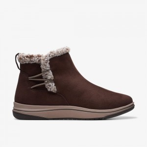 Dark Brown Clarks Breeze Fur Women Boots | 5613LMTQB