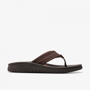 Dark Brown Clarks Wesley Men Sandals | 6710OJLKQ