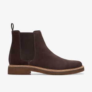 Dark Brown Suede Clarks Clarkdale Easy Men Boots | 6318NMTCU