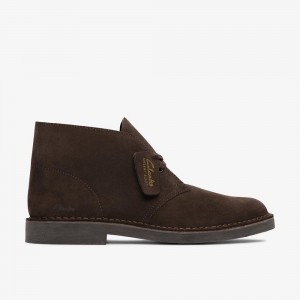 Dark Brown Suede Clarks Desert Evo Men Boots | 3764ASCFO