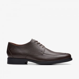 Dark Brown Tumbled Clarks Whiddon Apron Men Oxfords | 3208YBQWD