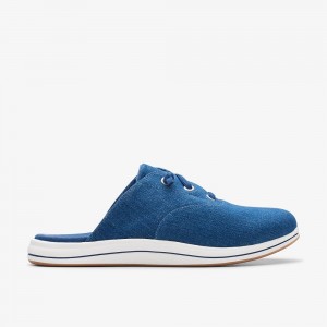 Dark Denim Clarks Breeze Clara Women Mules | 0183AUBCJ