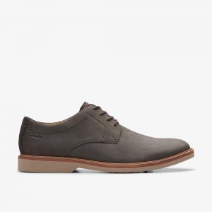 Dark Grey Nubuck Clarks Atticus LT Lace Men Oxfords | 4593ECAYP