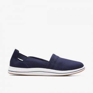 Dark Navy Clarks Breeze Step II Women Slip-Ons | 6712OXAIC