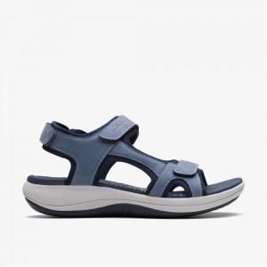 Denim Blue Clarks Mira Bay Women Sandals | 2306RAUJQ