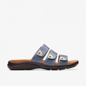 Denim Clarks Kitly Walk Women Sandals | 9016OUPDA