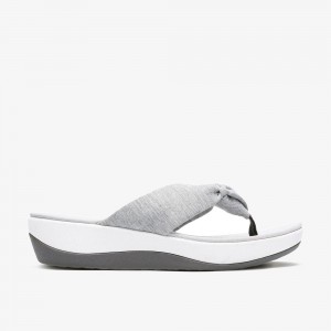 Grey Fabric Clarks Arla Glison Women Sandals | 7928DTNWM