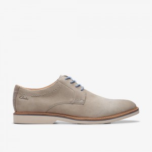 Grey Nubuck Clarks Atticus LT Lace Men Oxfords | 2803WFNBV