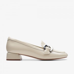 Ivory Clarks Daiss 30 Trim Women Loafers | 7238KRFDL