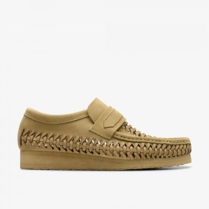 Light Brown Clarks Wallabee Loafer Weave Men Loafers | 4196HWRZP