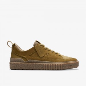 Light Olive Suede Clarks Somerset Lace Men Sneakers | 5286JDGWY