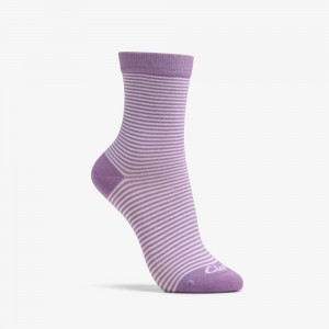 Light Purple Clarks Stripe Crew Bamboo Women Socks | 1835FGZBE